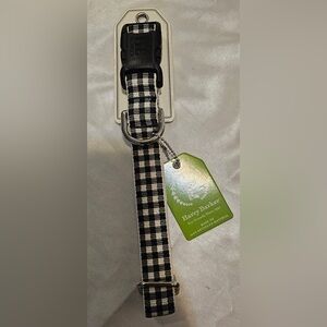 Harry Barker Black Gingham Dog Collar (L)